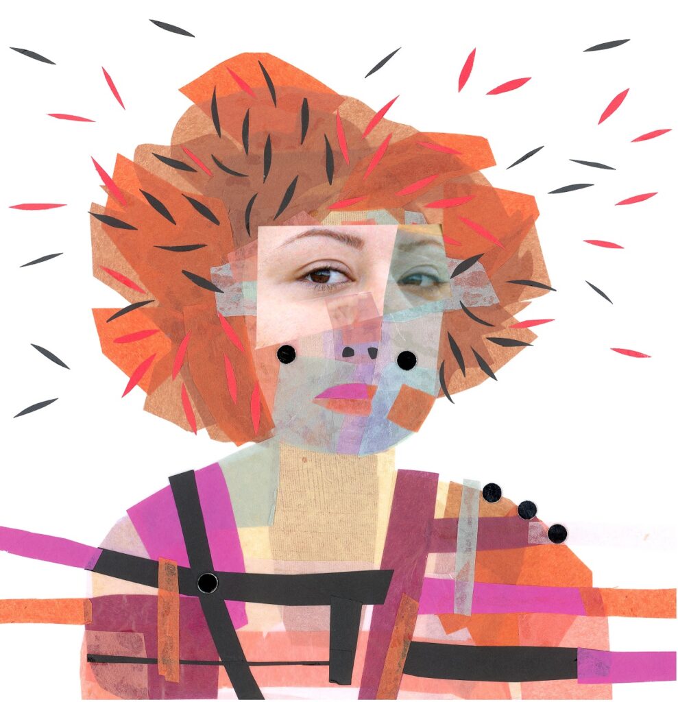 Hoda Hadidi — Collage -style illustrator headshot